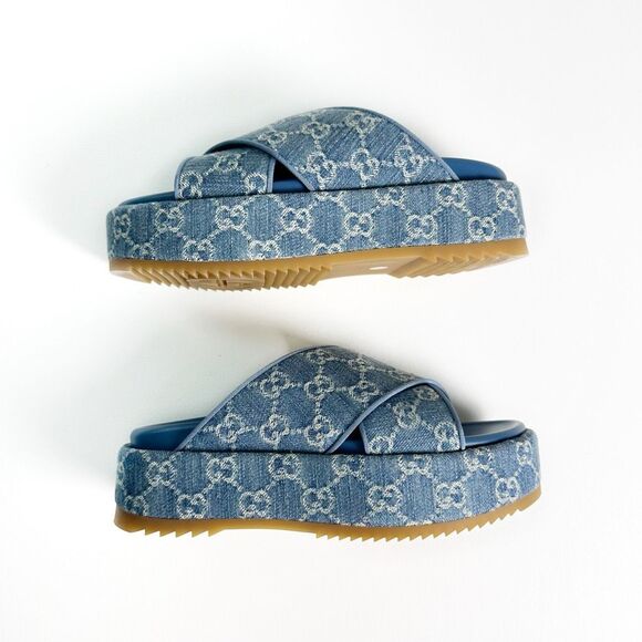 Gucci Blue Sandals with Elegant Design - Picture 8 of 13